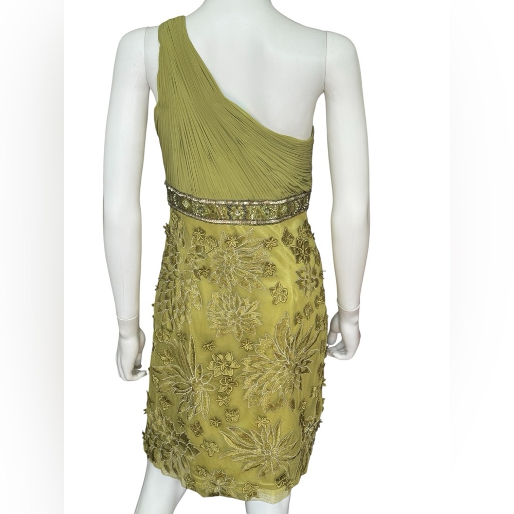 NWT Sue Wong One-Shoulder Celadon Floral Dress - Picture 10 of 12